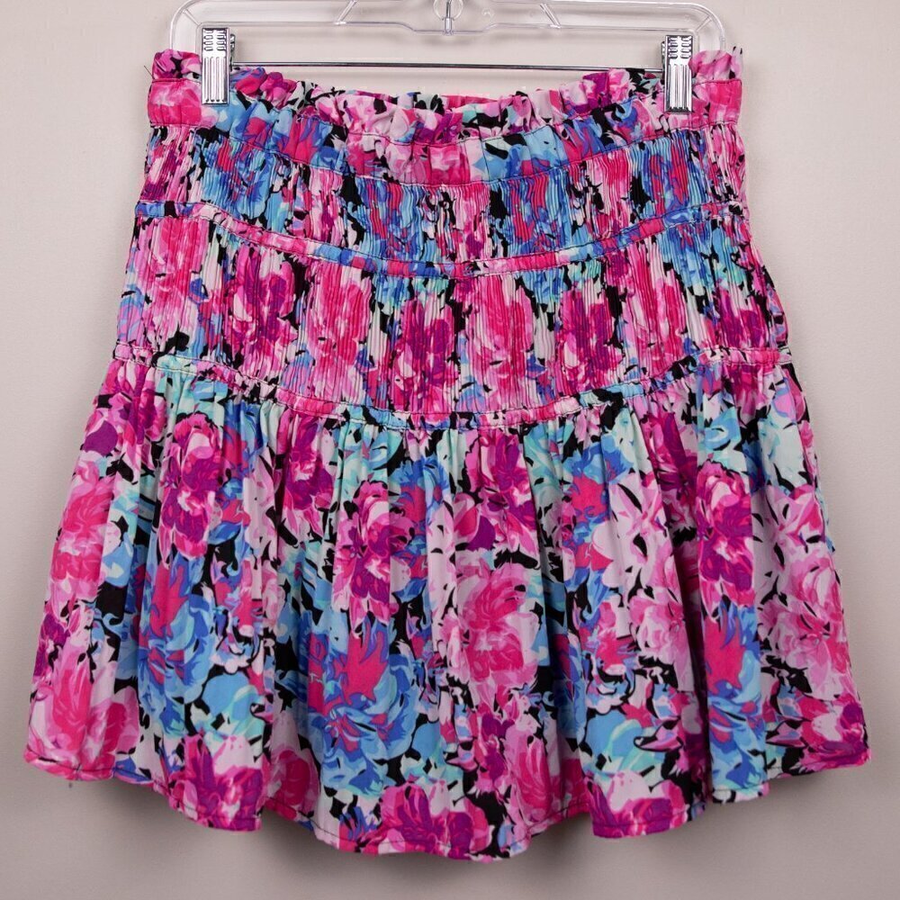 Entro floral smocked mini skirt-L